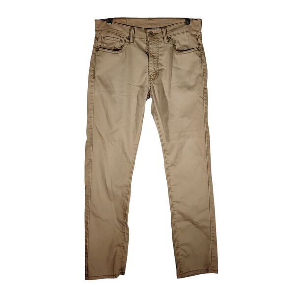 Levi's 513 jeans mens 30x30 beige khaki slim fit straight leg stretch Strauss - Picture 1 of 10